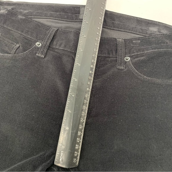 Hudson Pants Woman Sz 30 Black Velvet Skinny Low Rise Pockets Tapered Stretch - Picture 13 of 13